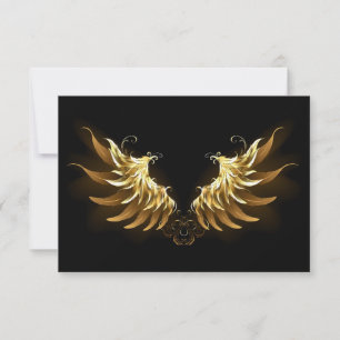 Golden Angel Wings auf schwarzem Hintergrund Ankündigung