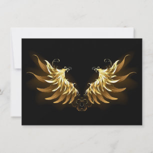 Golden Angel Wings auf schwarzem Hintergrund Ankündigung