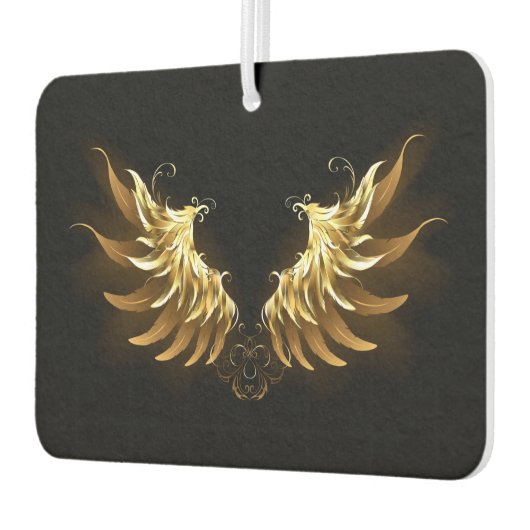 Golden Angel Wings auf schwarzem Hintergrund Autolufterfrischer (Links)