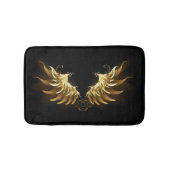 Golden Angel Wings auf schwarzem Hintergrund Badematte (Vorderseite)