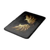 Golden Angel Wings auf schwarzem Hintergrund Badematte (Schrägansicht)