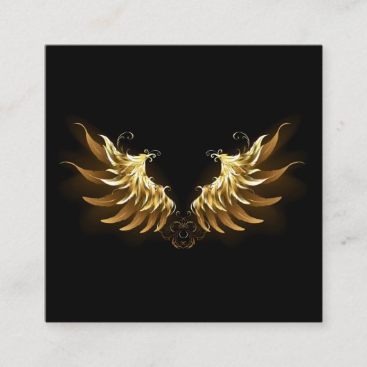 Golden Angel Wings auf schwarzem Hintergrund Begleitkarte (Vorderseite)