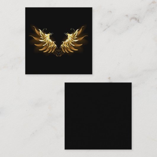 Golden Angel Wings auf schwarzem Hintergrund Begleitkarte (Vorne/Hinten)