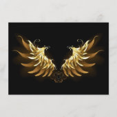 Golden Angel Wings auf schwarzem Hintergrund Begleitkarte (Vorderseite)