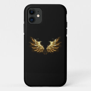 Golden Angel Wings auf schwarzem Hintergrund Case-Mate iPhone Hülle