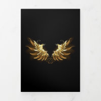 Golden Angel Wings auf schwarzem Hintergrund