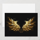 Golden Angel Wings auf schwarzem Hintergrund Einladung (Vorne/Hinten)