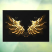 Golden Angel Wings auf schwarzem Hintergrund Fensteraufkleber (Blatt 3)