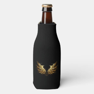 Golden Angel Wings auf schwarzem Hintergrund Flaschenkühler