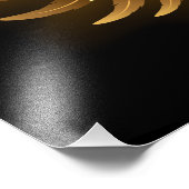 Golden Angel Wings auf schwarzem Hintergrund Fotodruck (Ecke)