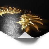 Golden Angel Wings auf schwarzem Hintergrund Fotodruck (Ecke)