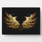 Golden Angel Wings auf schwarzem Hintergrund Fotoplatte (Vorderseite)