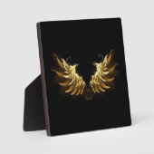 Golden Angel Wings auf schwarzem Hintergrund Fotoplatte (Vorderseite)
