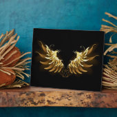 Golden Angel Wings auf schwarzem Hintergrund Fotoplatte (Seite)