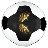 Golden Angel Wings auf schwarzem Hintergrund Fußball (Gedreht)