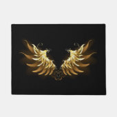 Golden Angel Wings auf schwarzem Hintergrund Fußmatte (Vorderseite)