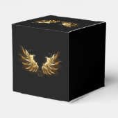 Golden Angel Wings auf schwarzem Hintergrund Geschenkschachtel (Rückseite)