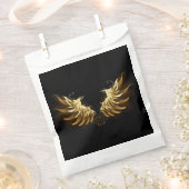 Golden Angel Wings auf schwarzem Hintergrund Geschenktütchen (Ausgeschnitten)