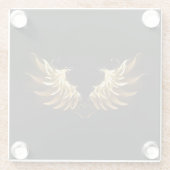 Golden Angel Wings auf schwarzem Hintergrund Glasuntersetzer (Rückseite)