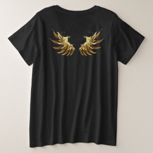 Golden Angel Wings auf schwarzem Hintergrund Große Größe T-Shirt