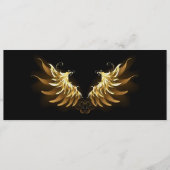 Golden Angel Wings auf schwarzem Hintergrund Hinweiskarte (Vorderseite)