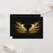 Golden Angel Wings auf schwarzem Hintergrund Karte (Vorderseite/Rückseite Beispiel)