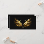 Golden Angel Wings auf schwarzem Hintergrund Karte (Vorderseite/Rückseite Beispiel)