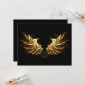 Golden Angel Wings auf schwarzem Hintergrund Karte (Vorderseite/Rückseite Beispiel)