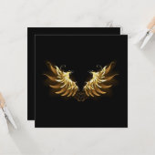 Golden Angel Wings auf schwarzem Hintergrund Karte (Vorderseite/Rückseite Beispiel)