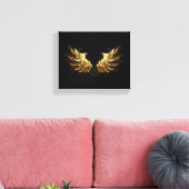 Golden Angel Wings auf schwarzem Hintergrund Leinwanddruck (Insitu (Wohnzimmer))