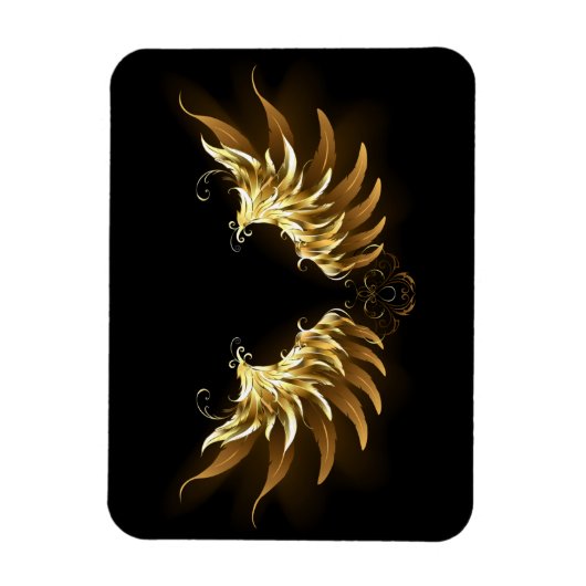 Golden Angel Wings auf schwarzem Hintergrund Magnet (Vertikal)