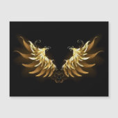 Golden Angel Wings auf schwarzem Hintergrund Magneteinladung (Vorderseite)
