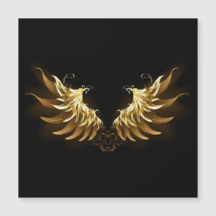 Golden Angel Wings auf schwarzem Hintergrund Magnetkarte