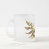 Golden Angel Wings auf schwarzem Hintergrund Mattglastasse (Links)