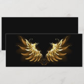 Golden Angel Wings auf schwarzem Hintergrund Menükarte (Vorne/Hinten)