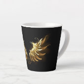 Golden Angel Wings auf schwarzem Hintergrund Milchtasse (Rechte Ecke)