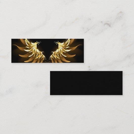 Golden Angel Wings auf schwarzem Hintergrund Mini Visitenkarte (Vorne/Hinten)