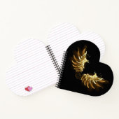 Golden Angel Wings auf schwarzem Hintergrund Notizblock (Innenseite)
