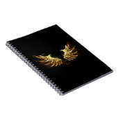 Golden Angel Wings auf schwarzem Hintergrund Notizblock (Rechte Seite)