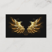 Golden Angel Wings auf schwarzem Hintergrund Platzkarte (Vorderseite)