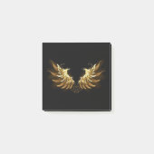 Golden Angel Wings auf schwarzem Hintergrund Post-it Klebezettel (Vorderseite)
