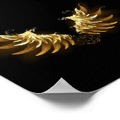 Golden Angel Wings auf schwarzem Hintergrund Poster (Ecke)