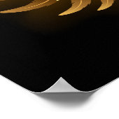 Golden Angel Wings auf schwarzem Hintergrund Poster (Ecke)