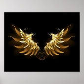 Golden Angel Wings auf schwarzem Hintergrund Poster (Vorne)