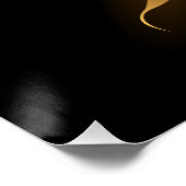 Golden Angel Wings auf schwarzem Hintergrund Poster (Ecke)