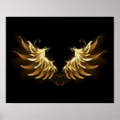 Golden Angel Wings auf schwarzem Hintergrund Poster (Vorne)
