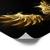 Golden Angel Wings auf schwarzem Hintergrund Poster (Ecke)