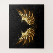 Golden Angel Wings auf schwarzem Hintergrund Puzzle (Vertikal)