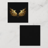 Golden Angel Wings auf schwarzem Hintergrund Rabattkarte (Vorne/Hinten)
