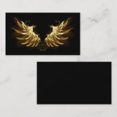 Golden Angel Wings auf schwarzem Hintergrund Rabattkarte (Vorne/Hinten)